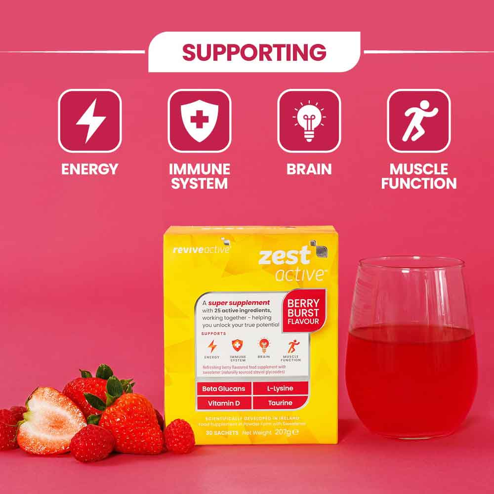 Revive Active Zest Active Berry Burst Food Supplement 30 Sachets - Image 2