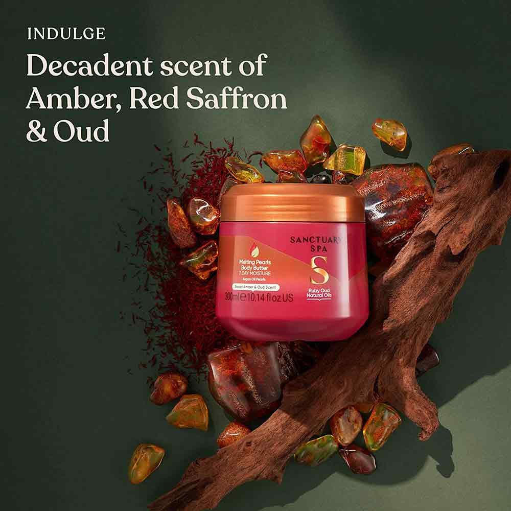 Sanctuary Spa Ruby Oud Melting Pearls Body Butter 300ml - Image 2