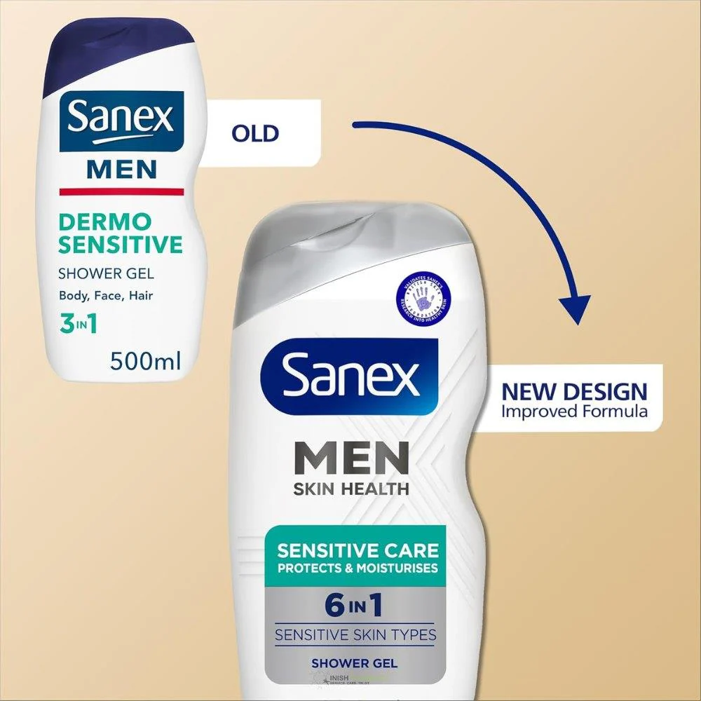 Sanex Men Sensitive Skin Shower Gel 400ml - Image 7