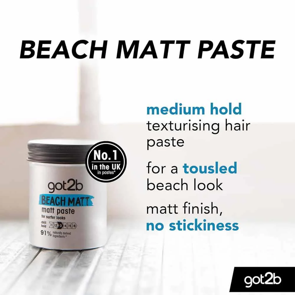 Schwarzkopf Got2b Beach Matt Surfer Look Matt Paste 100ml - Image 2