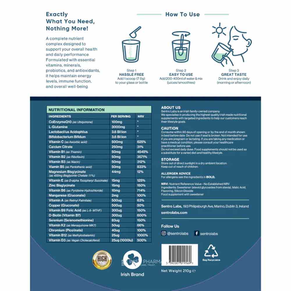 Sentro Labs Bioresilience Advanced Multivitamin Powder 30 Servings - Image 4