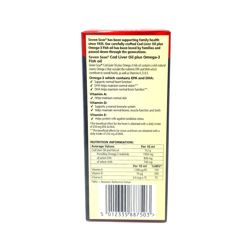 Seven Seas Original Cod Liver Oil 150ml - Image 3
