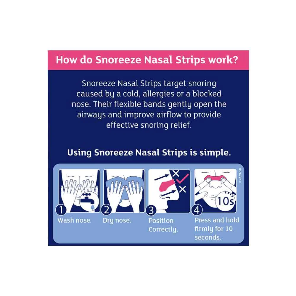 Snoreeze Snoring Relief Nasal Strips 10 Pack - Image 3