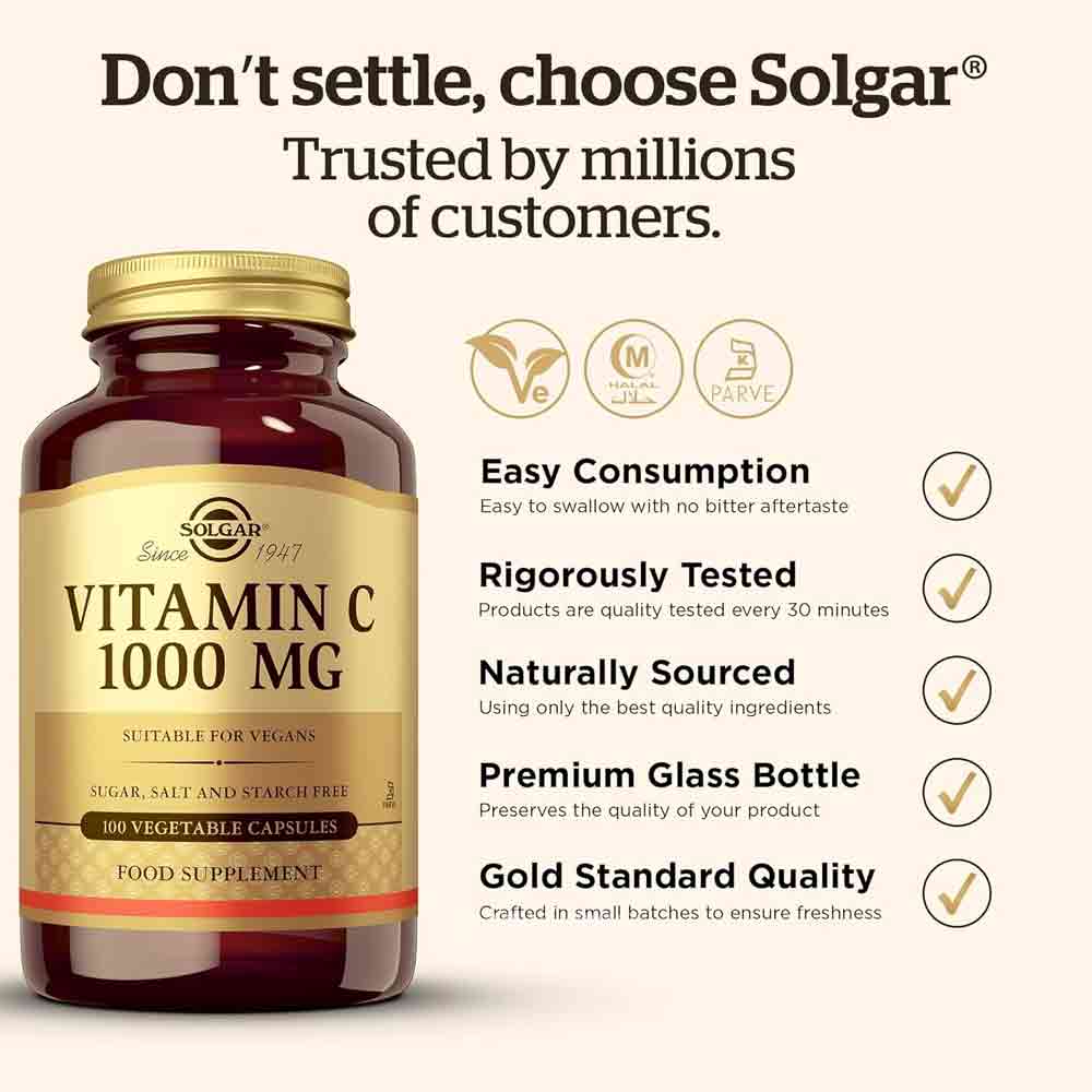 Solgar Vitamin C 1000 MG 100 Capsules - Image 5