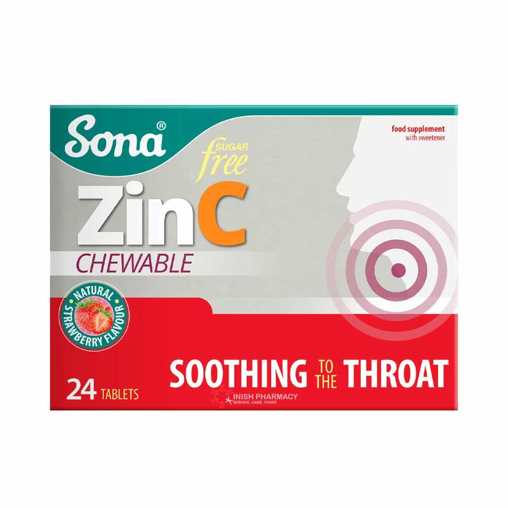 Sona Chewable Zinc With Vitamin C 24 Tablets