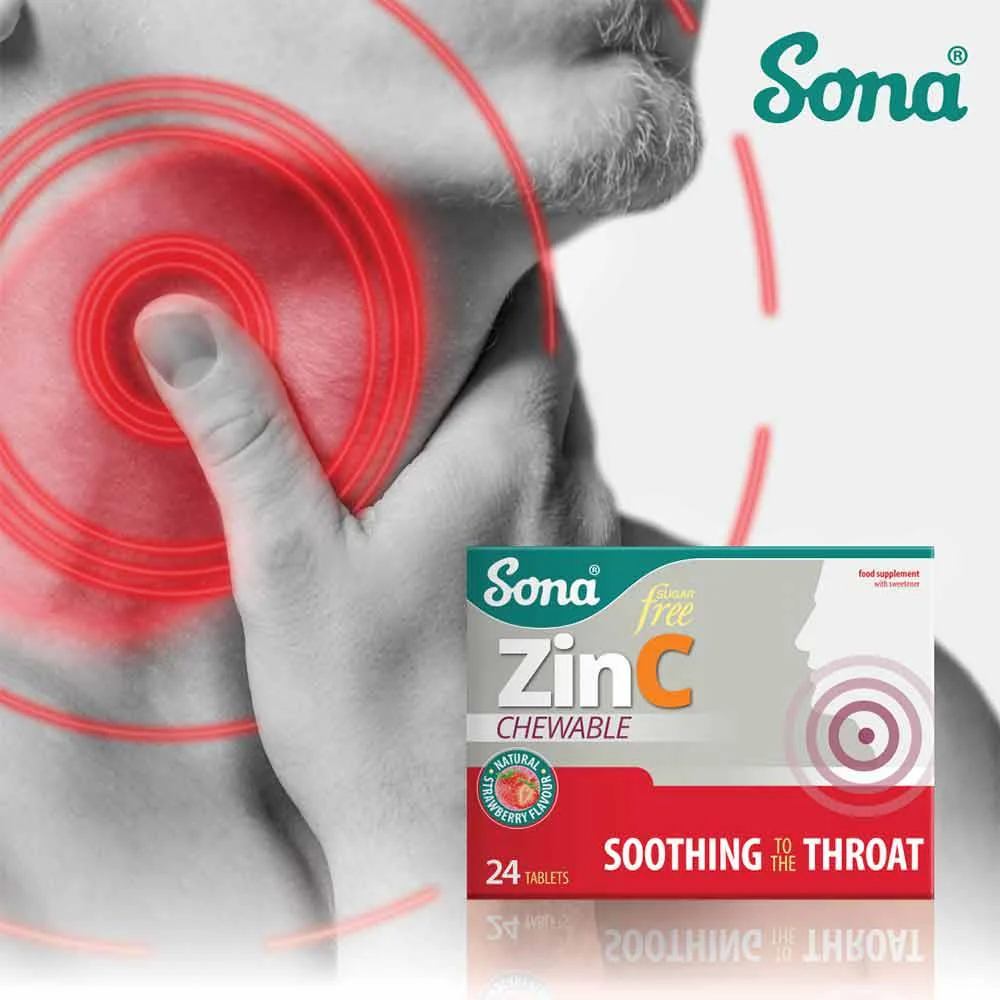 Sona Chewable Zinc With Vitamin C 24 Tablets - Image 3
