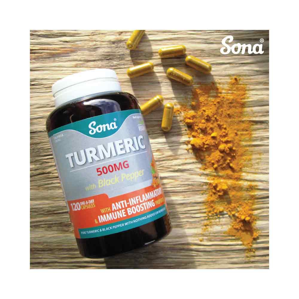 Sona Turmeric with Black Pepper 500mg 120 Capsules - Image 2