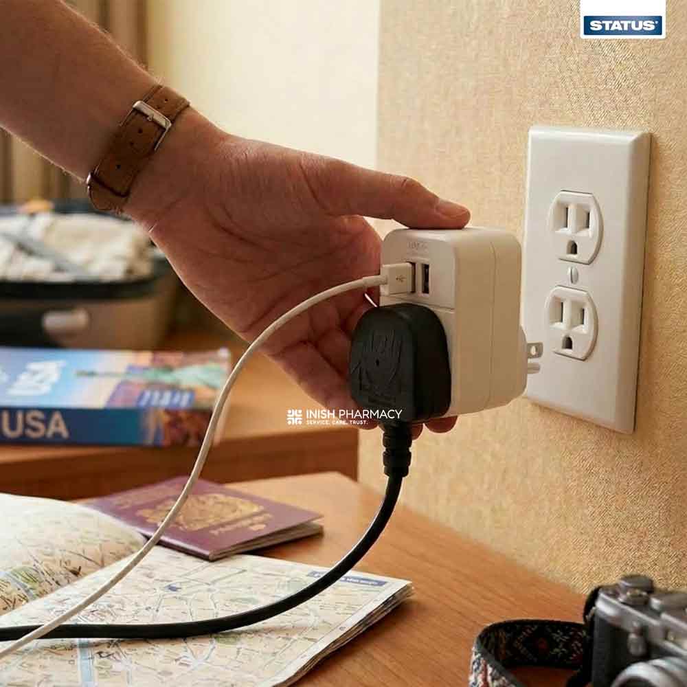 Status Intercontinental Travel Adaptor With 2 x USB - Image 5