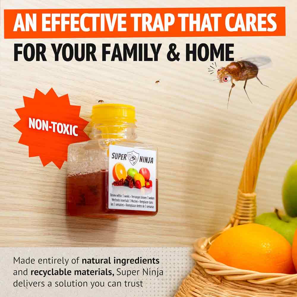 Super Ninja Fruit Fly Trap 12x18ml - Image 6