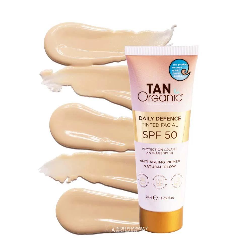TanOrganic Daily Defence SPF50 Tinted Facial Primer 50ml - Image 2