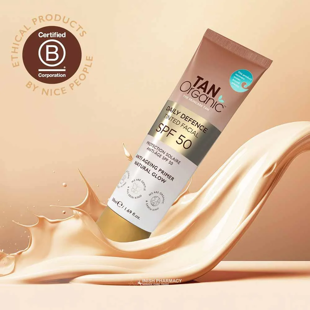 TanOrganic Daily Defence SPF50 Tinted Facial Primer 50ml - Image 3