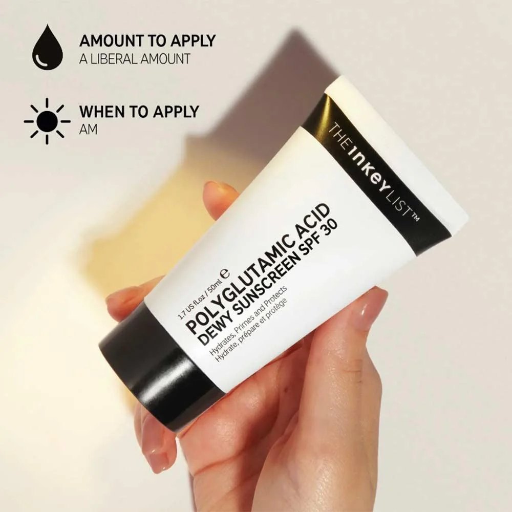 The Inkey List Polyglutamic Acid Dewy Sunscreen SPF30 50ml - Image 5