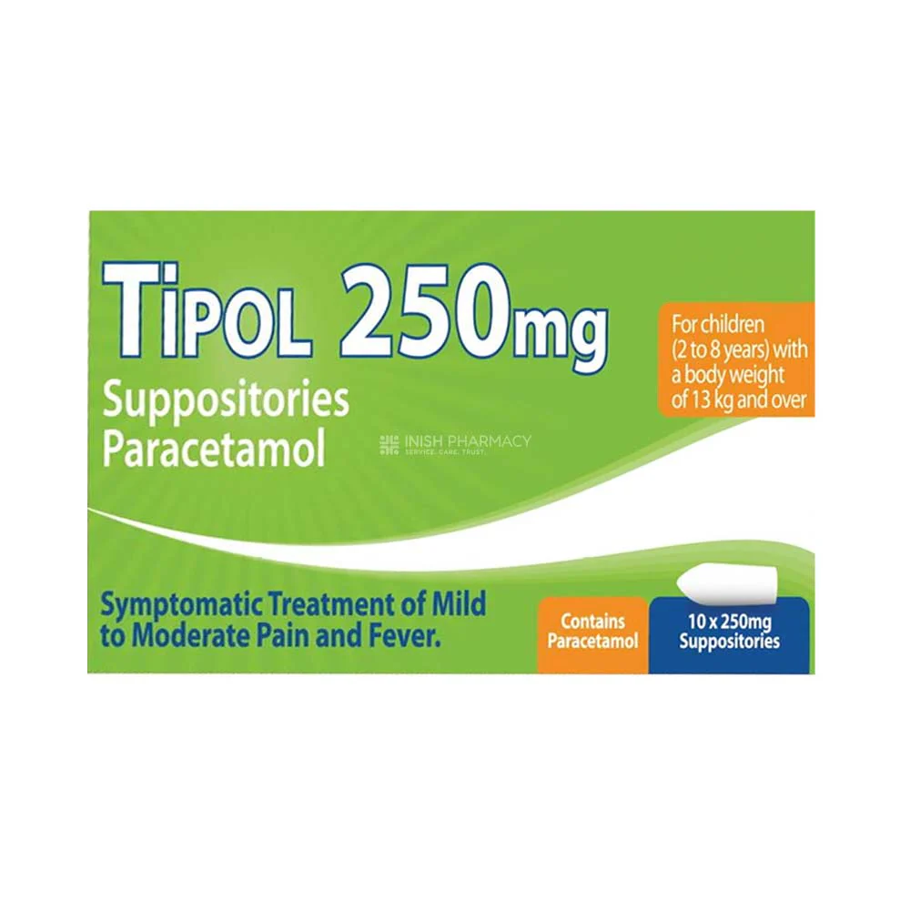 Tipol 250mg Paracetamol Suppositories 10 Pack
