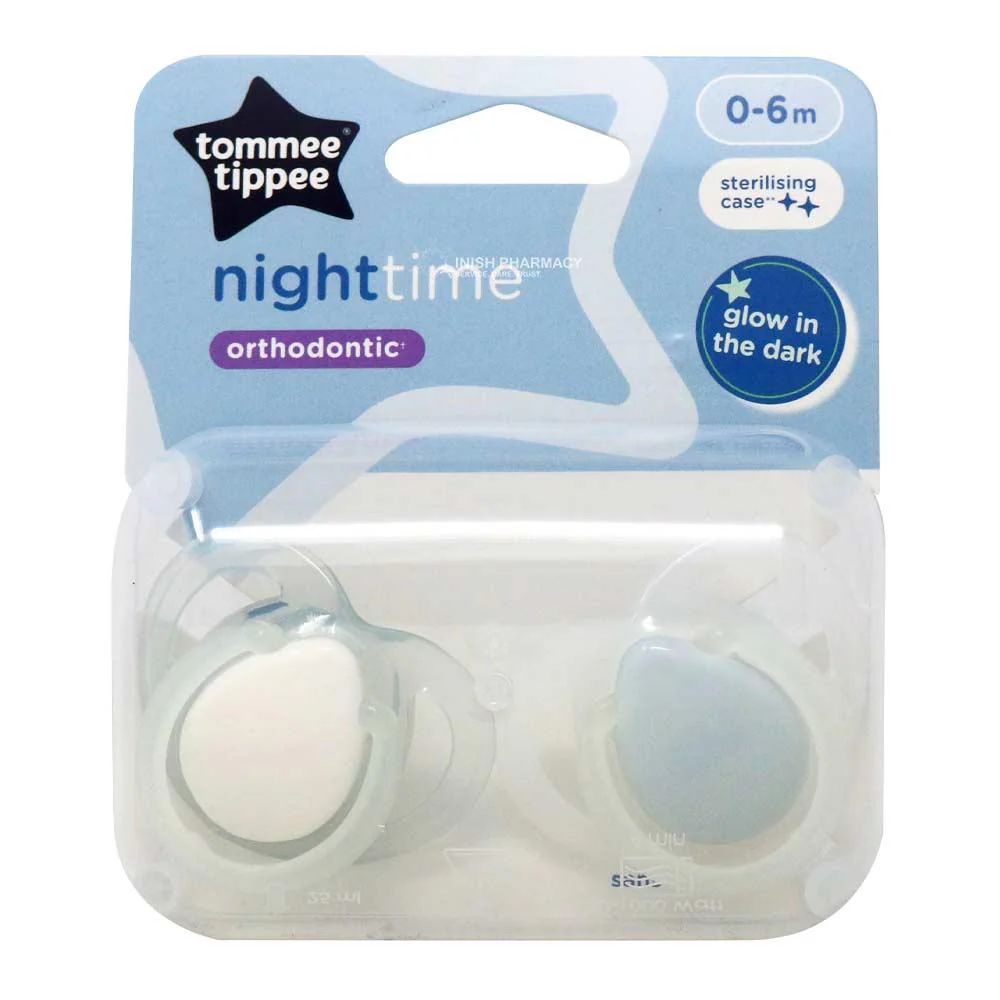 Tommee Tippee Night Time Orthodontic Silicone Soothers 0-6m 2 Pack - Image 2
