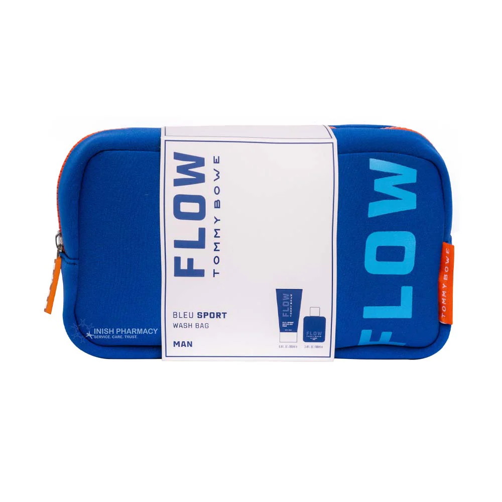 Tommy Bowe Flow Bleu Sport Wash Bag 2 Piece Giftset