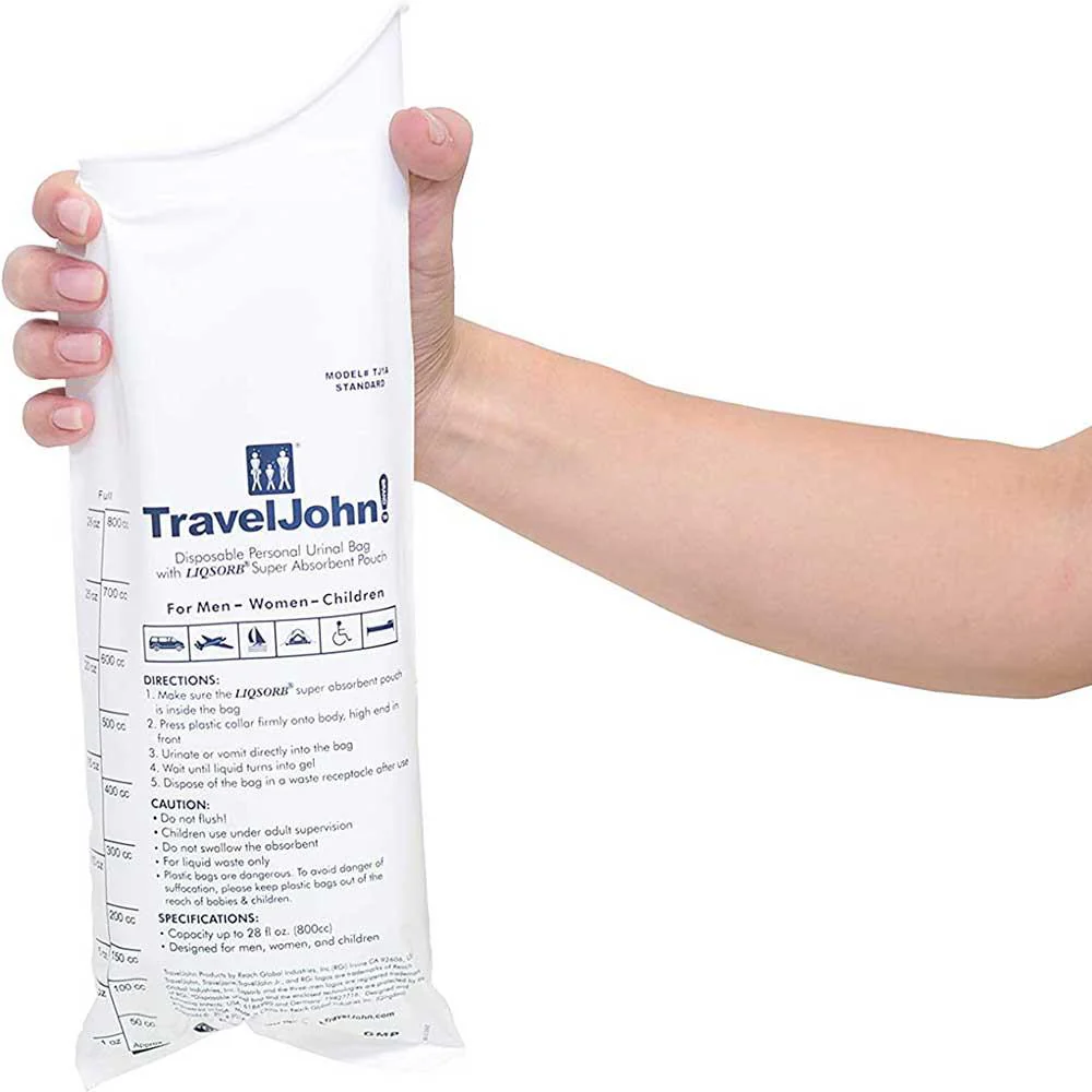 TravelJohn Resealable Disposable Urinal 3 Pack - Image 3