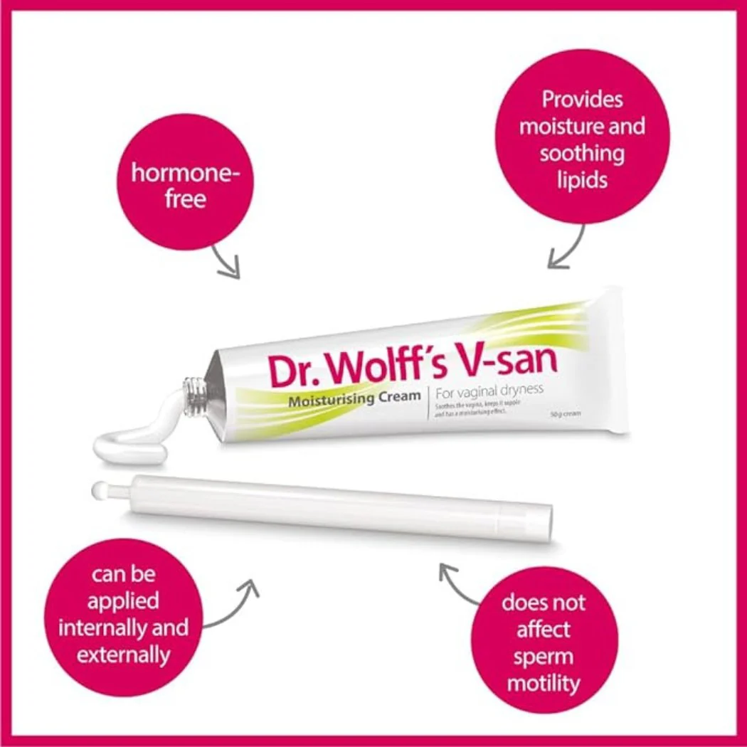 Dr Wolff's V-San Moisturising Cream For Vaginal Dryness 50g - Image 3