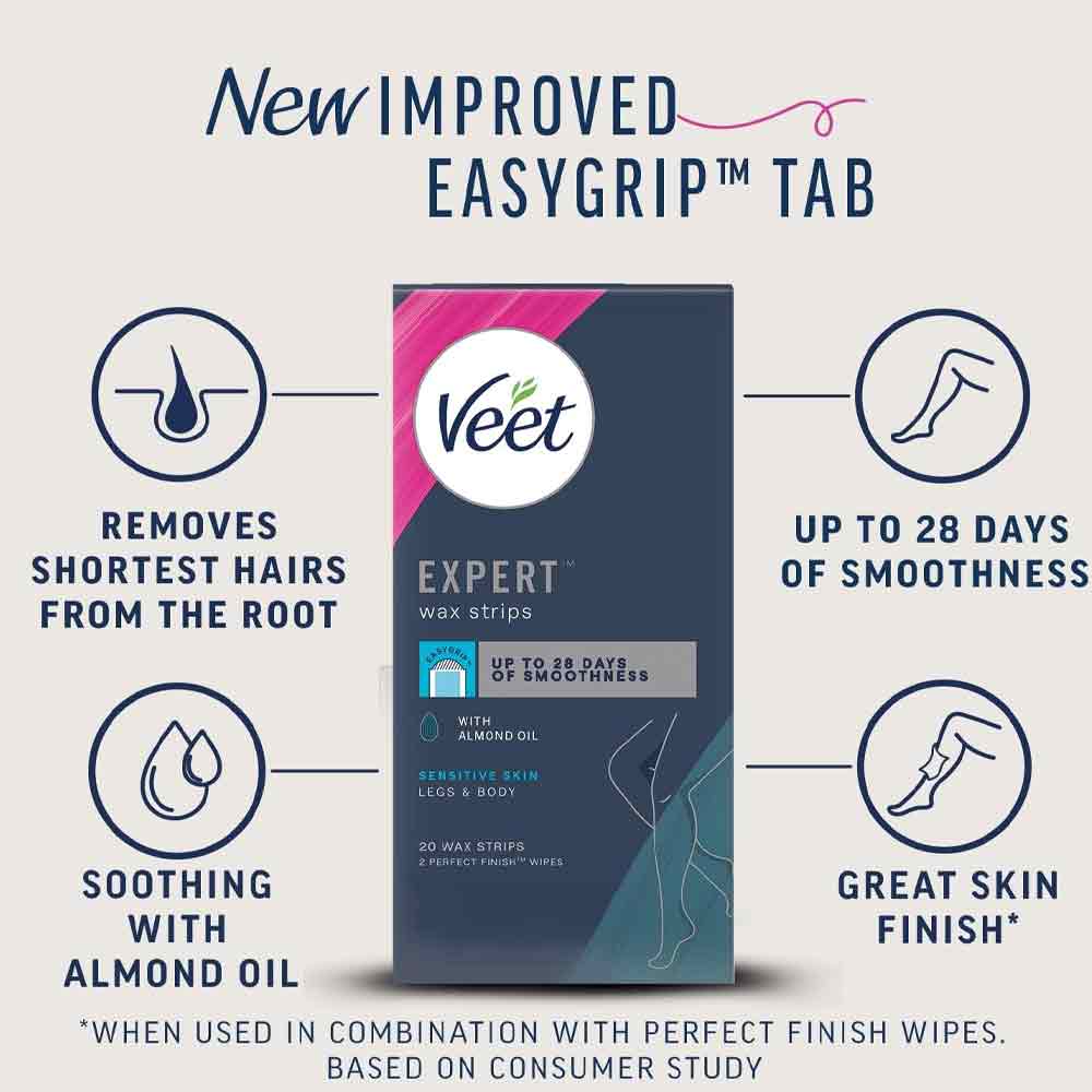 Veet Wax Strips For Sensitive Skin 20 Pack - Image 2