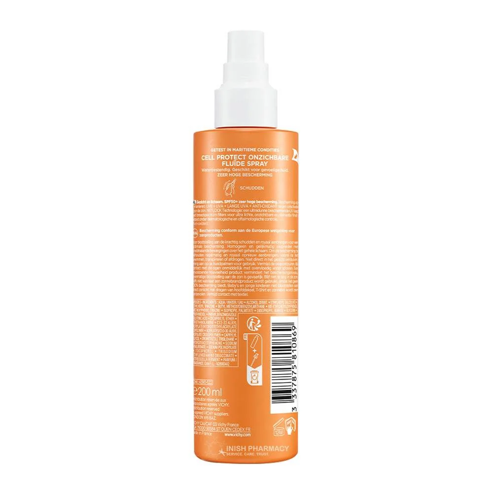 Vichy Capital Soleil Cell Protect SPF50 Water Fluid Spray 200ml - Image 2