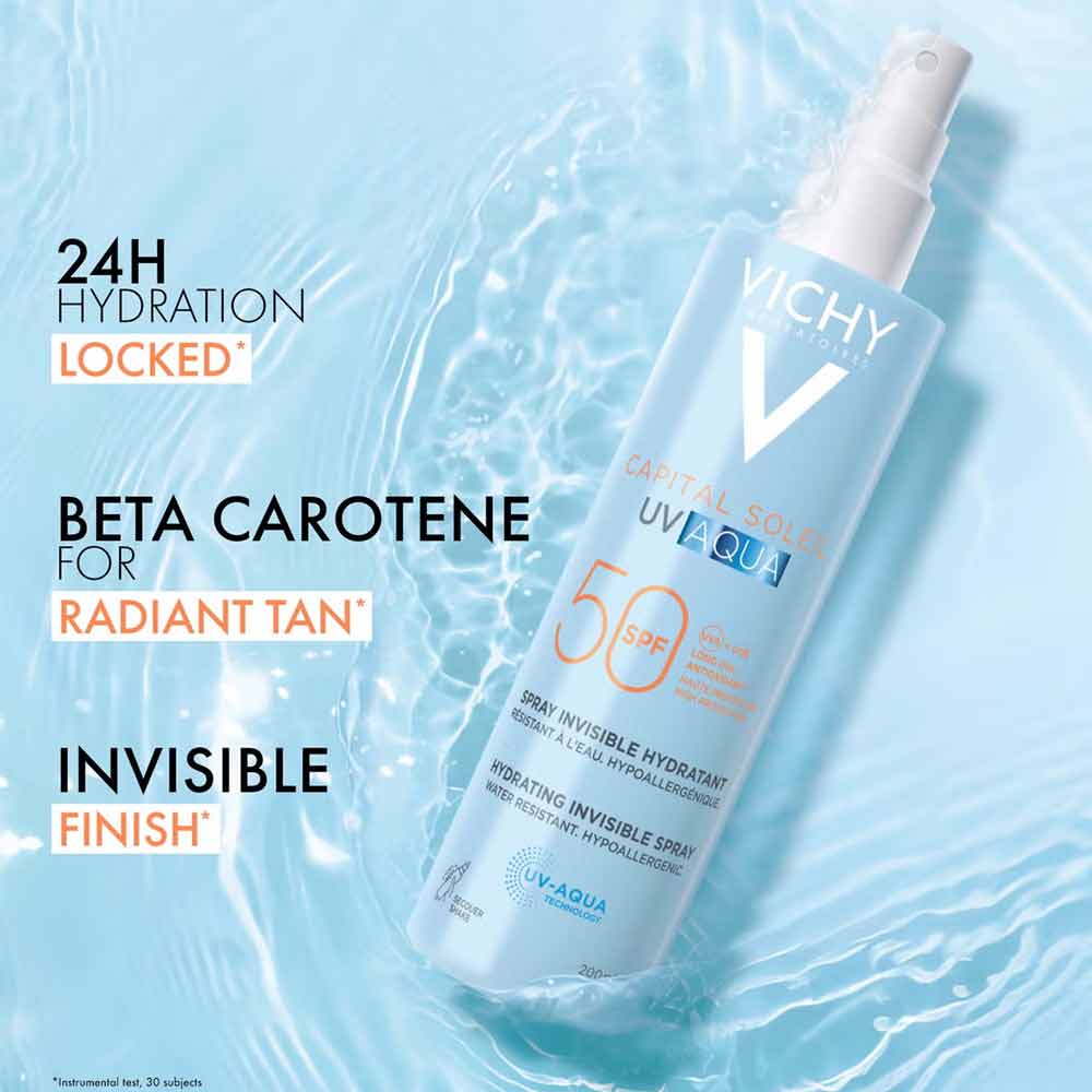 Vichy Capital Soleil UV Aqua Spray Invisible Hydratant SPF50 200ml - Image 4