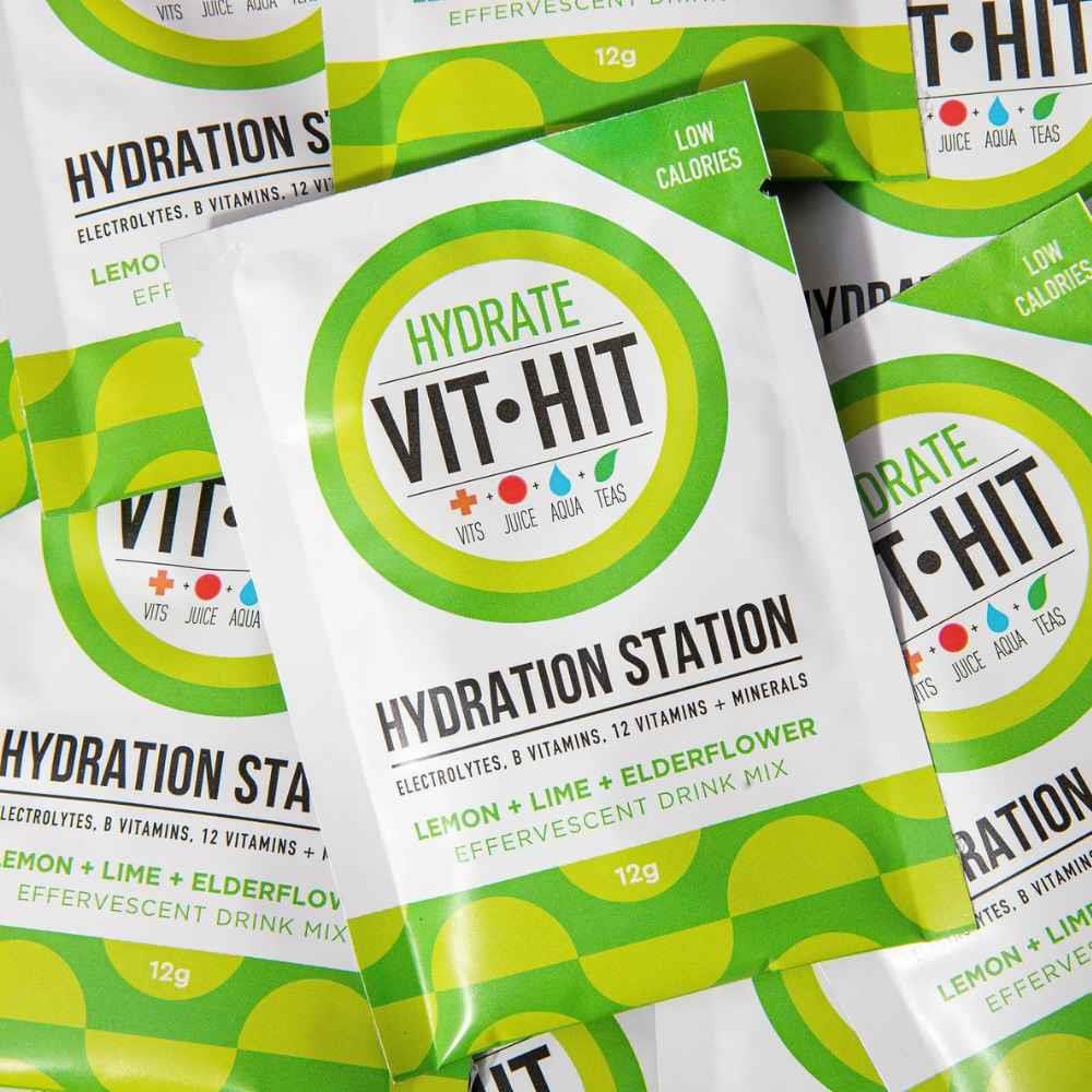 Vit-Hit Hydration Station Effervescent Lemon Lime & Elderflower 14 Sachets - Image 3