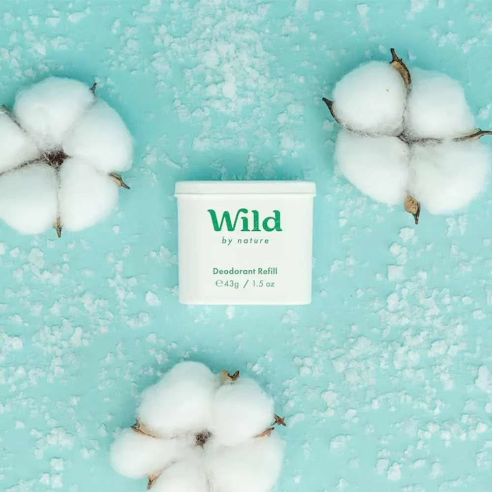 Wild Natural Deodorant Starter Pack Aqua Case With Fresh Cotton & Sea Salt Deodorant - Image 4