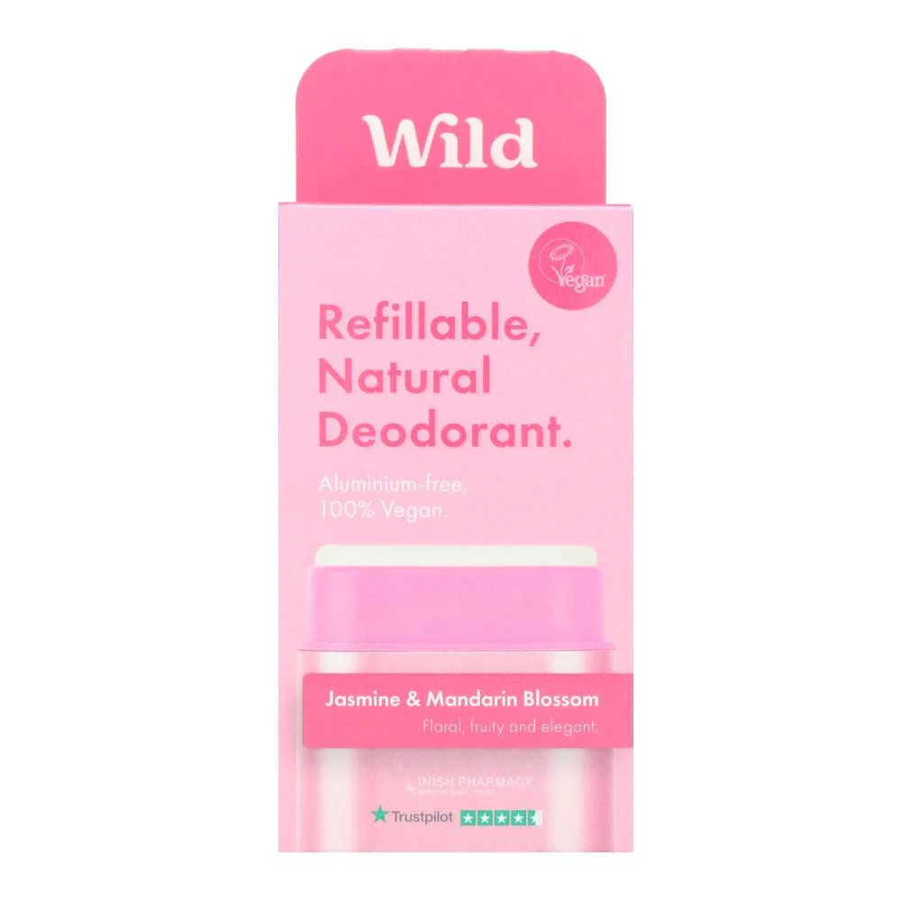 Wild Natural Deodorant Starter Pack Pink Case With Jasmine & Mandarin Blossom Deodorant - Image 2